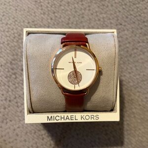 Michael Kors Burgundy Watch ( Needs Battery)